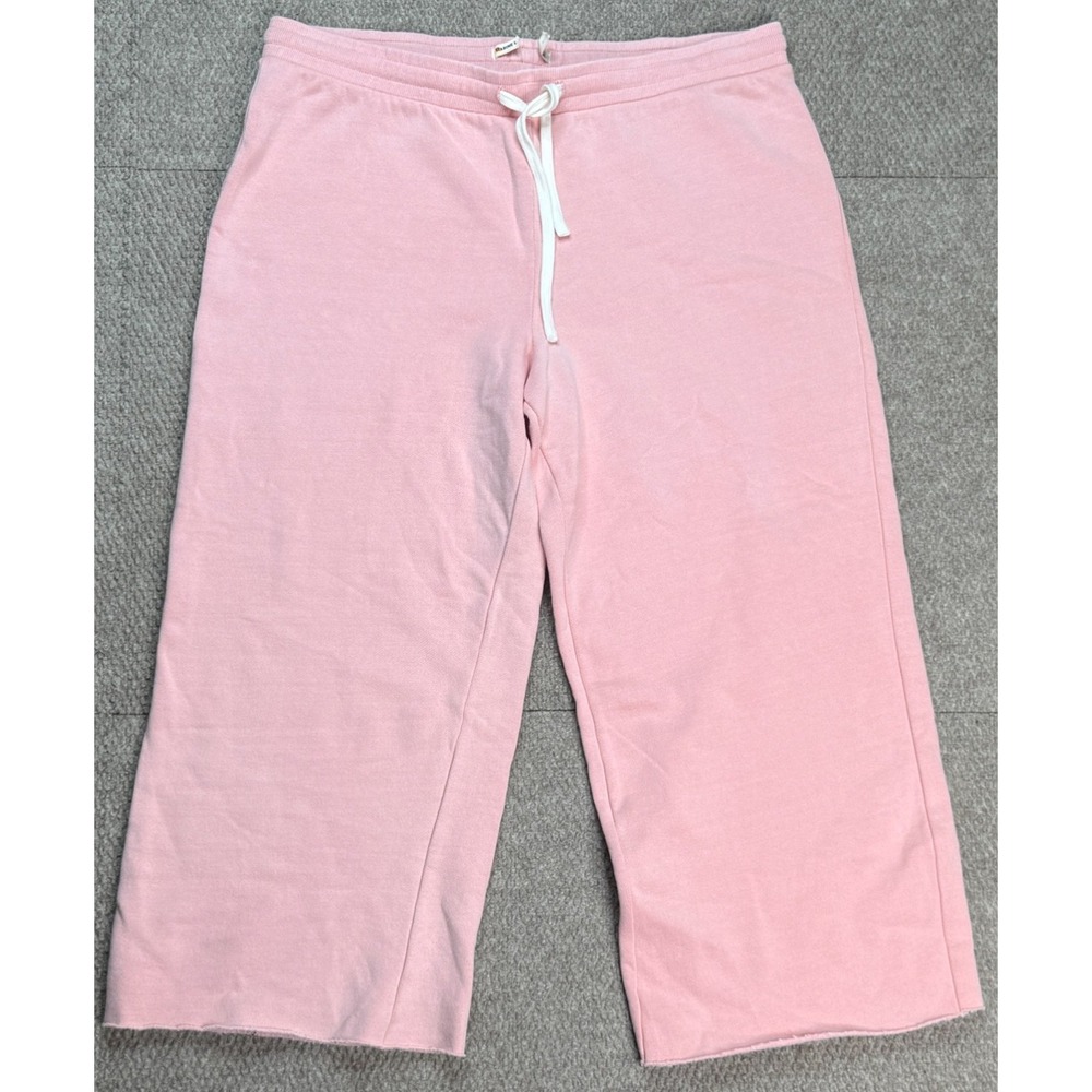 Marine Layer‎ Shiloh Wide Leg Crop Seashell Pink Sweatpants Size XL